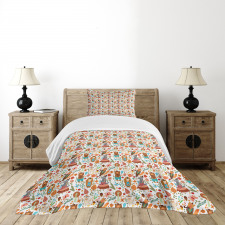 Forest Foliage Animals Bedspread Set