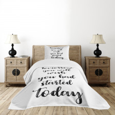 Cursive Words Bedspread Set