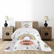 Rainbow Colorful Stars Bedspread Set