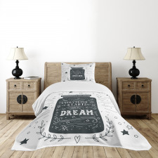 Saying on Jar with Stars Bedspread Set