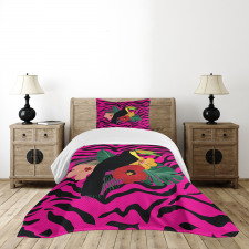 Toucan Bird Plants Bedspread Set