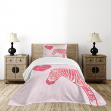 I Love Zebras Words Bedspread Set