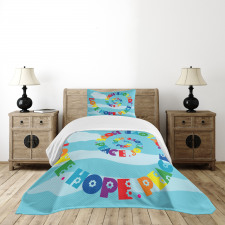 Love Hope Peace Joy Words Bedspread Set