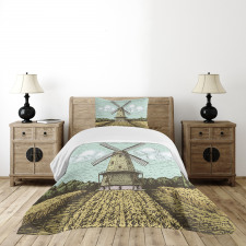 Windmill and Farmland Bedspread Set
