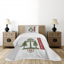 Coniferous Tree Sketch Bedspread Set