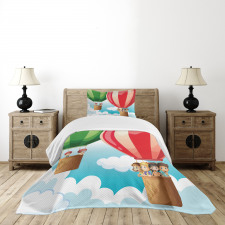 Children in Balloons Bedspread Set