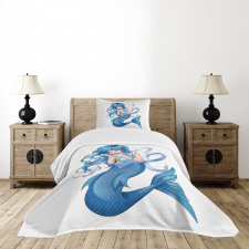 Manga Style Pisces Girl Bedspread Set