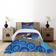 Captain on a Ship Bedspread Set