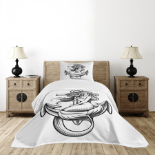 Long Haired Siren Design Bedspread Set