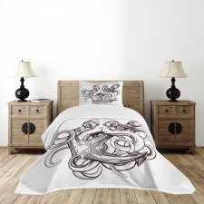 Octopus Tattoo Design Bedspread Set