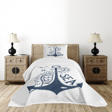 Sea Words Monochrome Bedspread Set