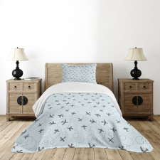 Planes with Swirls Bedspread Set