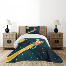 Boy on a Rocket Adventure Bedspread Set