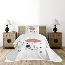 Astronaut with Balloons Bedspread Set