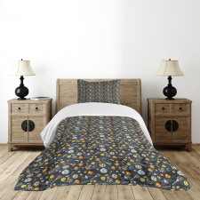 Outer Space Pattern Bedspread Set