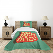 Retro Inspirational Words Bedspread Set