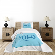 Modern Slogan Abbreviation Bedspread Set