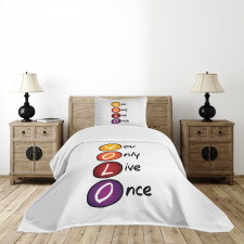 Colorful Circles Acronym Bedspread Set