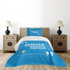 Wisdom Words Blue Bedspread Set