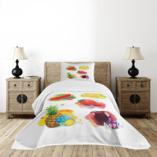 Colorful Summer Food Bedspread Set