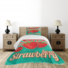 Retro Poster Strawberries Bedspread Set