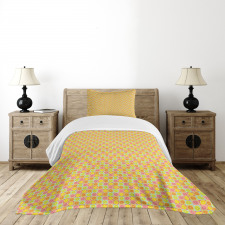 Citrus Fruit Squares Bedspread Set