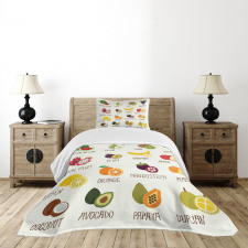 Apple Orange Coconut Bedspread Set