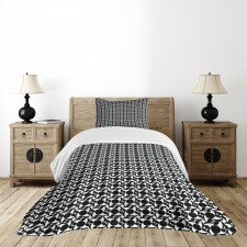 Black and White Tile Bedspread Set