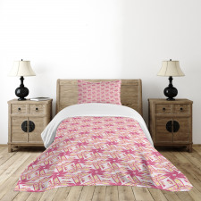 Floral Grunge Retro Bedspread Set