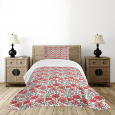Poppy Blossoms Garden Bedspread Set