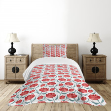 Romantic Rose Blooms Bedspread Set