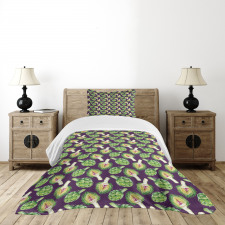 Artichokes Purple Bedspread Set