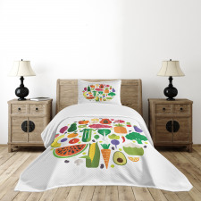 Yummy Food Circle Bedspread Set