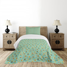 Foxes with Glasses Bedspread Set