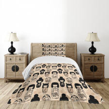 Little Kokeshi Dolls Bedspread Set