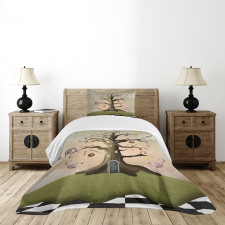 Ornamented Leafless Bole Bedspread Set