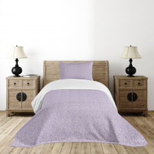 Scroll Style Curly Leaves Bedspread Set