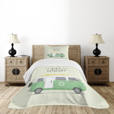 Lets Travel Message Bedspread Set