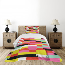 Geometric Blocks Lines Bedspread Set