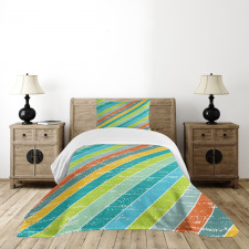 Diagonal Strips Bedspread Set