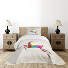 Colorful Fractal Deer Bedspread Set