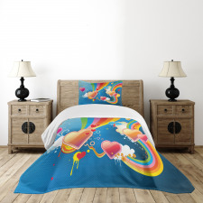 Funky Hearts Bedspread Set