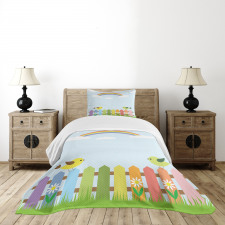 Birds on Fence Bedspread Set