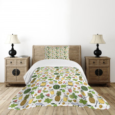 Summer Drinks Fruits Bedspread Set