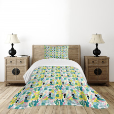 Aloha Nature Birds Art Bedspread Set