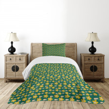 Blooming Foliage Vintage Bedspread Set