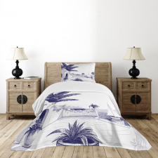 Beach House by Sea Bedspread Set