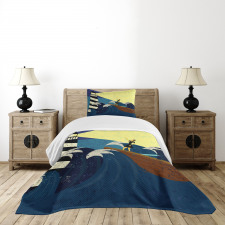 Grunge Sea Storm Bedspread Set