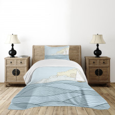 Doodle Style Ocean Bedspread Set