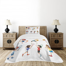 Exercising Children Bedspread Set